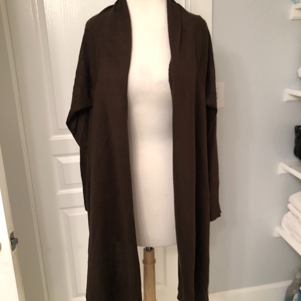 Cousin Johnny Convertible Wrap Brown Sweater Sz M
